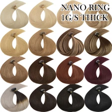 THICK 1G/S Nano Ring Tip Human Hair Extensions Double Drawn Russian Remy Hair