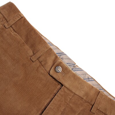 Hiltl NWT Chinos / Casual Pants Size 33 US Dayne In Solid Brown Cotton Blend