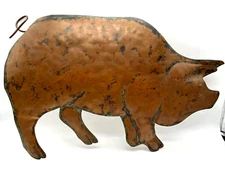 Connecticut Coppersmith Pig Signed Wall Sculpture 1988 Copper Rob Bunting