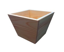 Handcrafted Wooden Box Planter Pot - Unique Beech Wood Pot for Plants