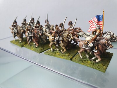 ATEMBERAUBENDE 15 mm AMERIKANISCHER UNABHÄNGIGKEITSKRIEG US-KAVALLERIE BRAUNE MÄNTEL + FEDER x 12