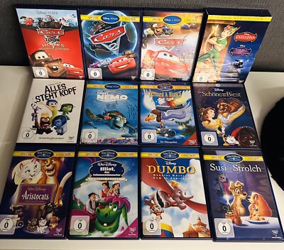 Disney Filme Sammlung DVD Cars Nemo Dumbo Peter Pan Susi Strolch Aristocats usw.
