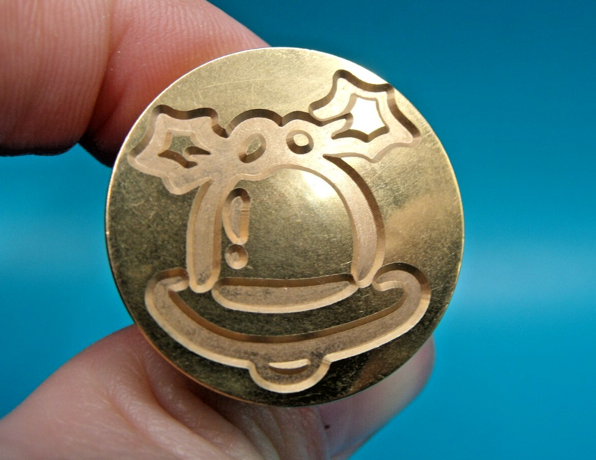 Modern Brass & Wood Christmas Bell Sealing Wax Stamp Seal