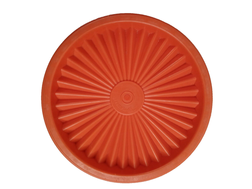 Tupperware 5" Round Servalier Replacement Lid Orange 812-36 Fits 4.5" Container - 第 1/3 張圖片