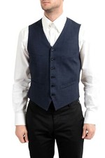 John Varvatos Men's Linen Wool Button Up Vest US 34 IT 44