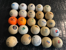 Vintage lot of 25 Logo Golf Balls Brands Advertising Collectible SM1-E