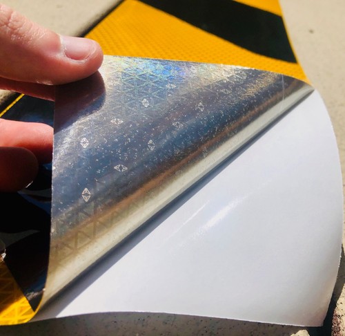 Schoolbus Yellow & Black Reflective Chevron Panel Oralite V98 Orafol Decal Tape - Picture 8 of 11