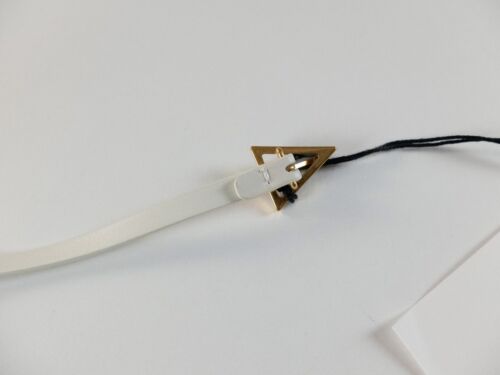 BOTTEGA VENETA white triangle buckle skinny leather belt One Size authentic NWT - Picture 3 of 8