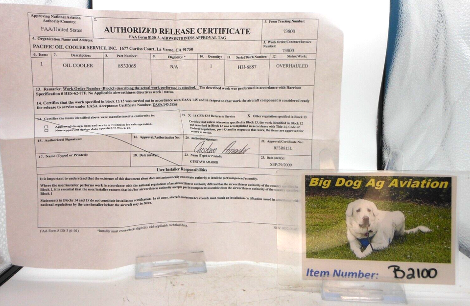 HARRISON RADIATOR, 8533065, OIL COOLER, HILLER, OH - 8130 CERT (B2100 ...