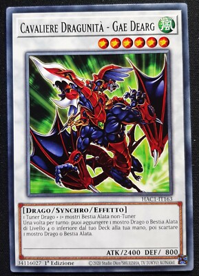 RITTER DRACHENEINHEIT GAE DEARG Common auf Italienisch Dragunity HAC1-IT163 YUGIOH