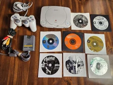 Sony Playstation 1 Slim PS One PS1 Console System w Controller & 8 bonus games