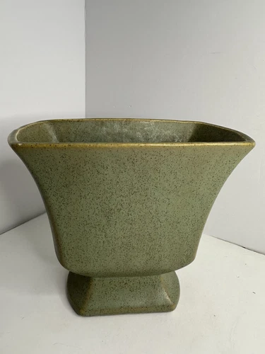 Vintage 1960s MCM McCoy Floraline 453 Matte Sage Green Planter Vase Retro Decor