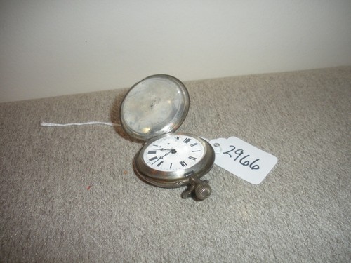 Vintage Antique Silver Pocket Watch Parts 265643 Wolf head inside SOLD AS-IS - Picture 9 of 17