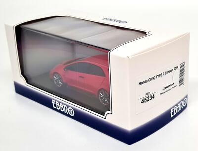 Ebbro 1/43 - Honda Civic Type R Concept 2014 Red FK2 Diecast Scale