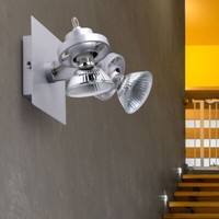 Wandleuchte Wandspot Wandlampe Spotleuchte Spots Flexibel Metall 2X GU10 B 12Cm