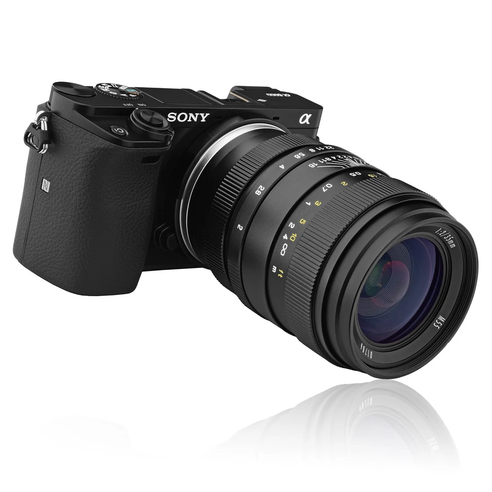 Lente Oshiro 35 mm F/2 para Sony FE E-Mount a9 a7r a7s a7 a6500 a6300 a6000 a5100 Foto 3 de 4