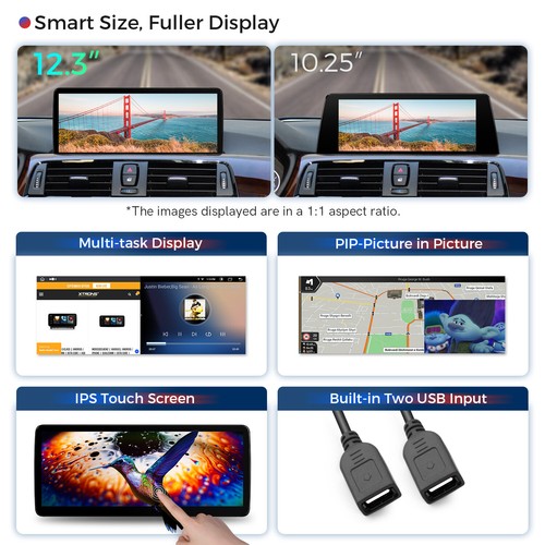 12.3" Car Screen For BMW F30 F31 F34 F32 NBT CarPlay Retrofit Android 14 4+64G - Picture 12 of 18