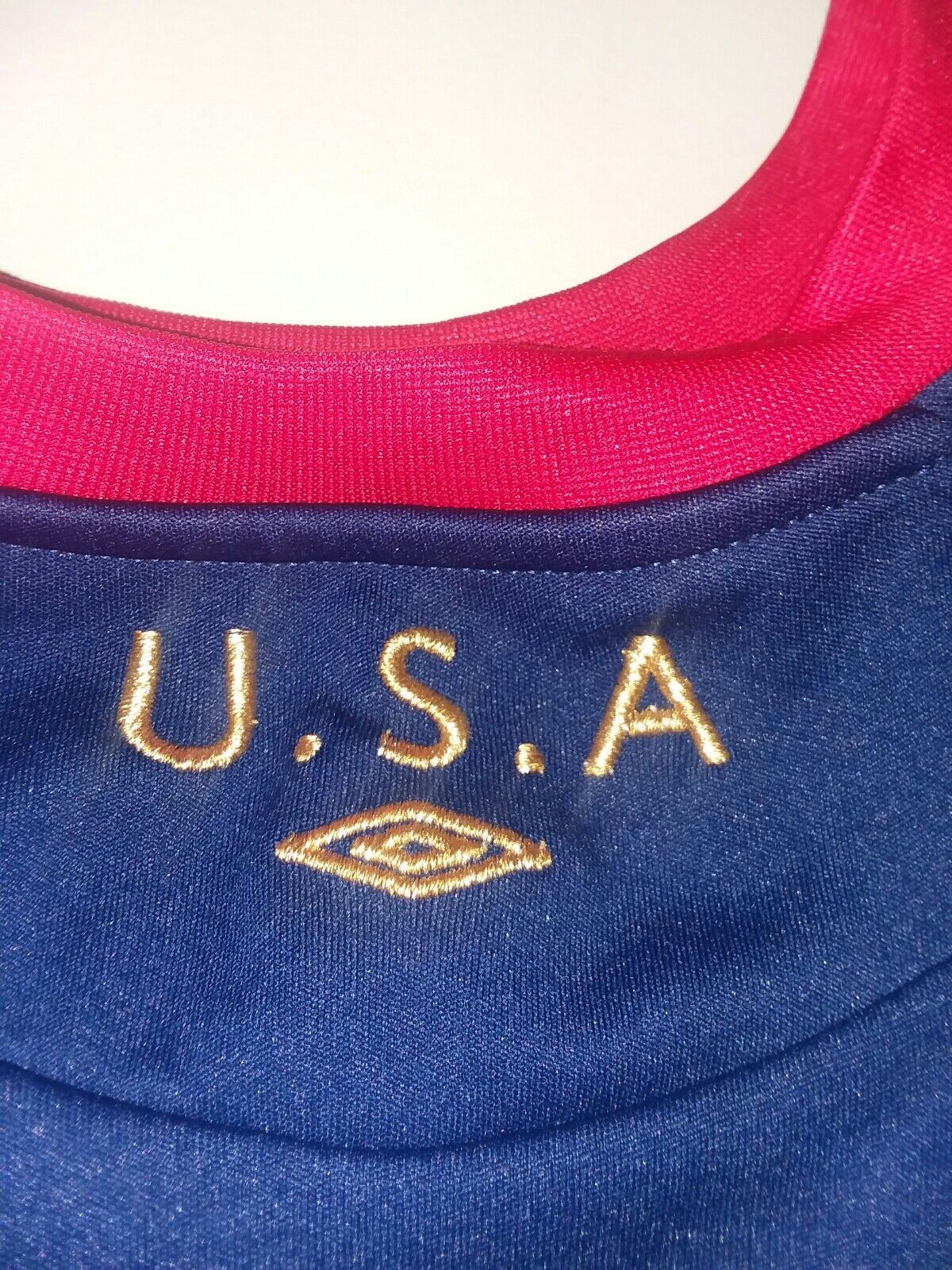 Umbro USA Soccor Team T Shirt V Neck Jersey Red W… - image 5