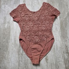 Vintage Victoria's Secret Dusty Pink Lacey Bodysuit Size Large