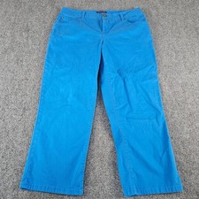 Bandolino Mandie Blue Straight Leg Pants Womens 8 Stretch Cotton Casual Trousers