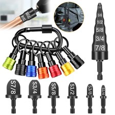 HVAC Swaging Tool Kit Copper Tube Expander Drill Bit Set 1/4"–7/8" w/ Bit Holder