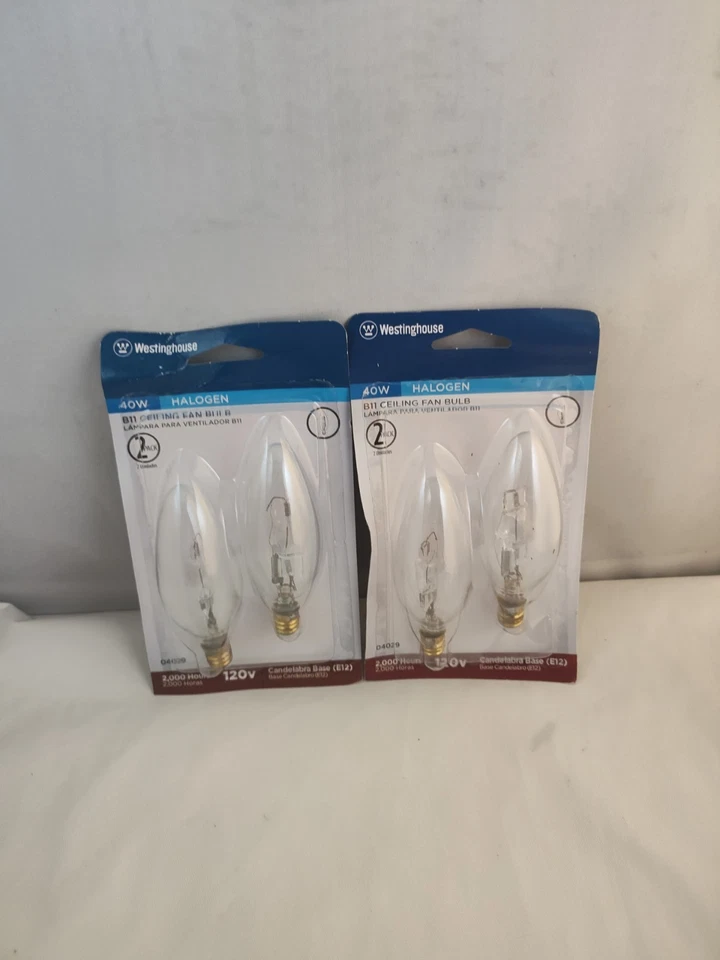 Pack Of 2 (4 Bulbs) Westinghouse 40w B9.5 Candelabra Torpedo Light Bulb - Image 2 of 4