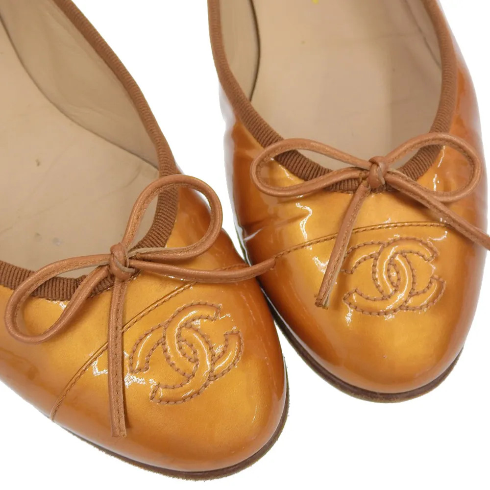 Chanel Coco Mark Ballet Flats Flat Pumps Shoes 36 1/2 approx