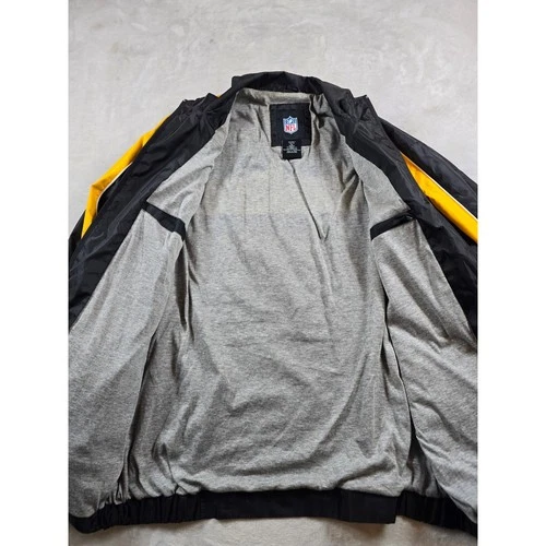 NFL Steelers Windbreaker Jacket Mens 2XL Black Yellow Polyester G-III Apparel image 6