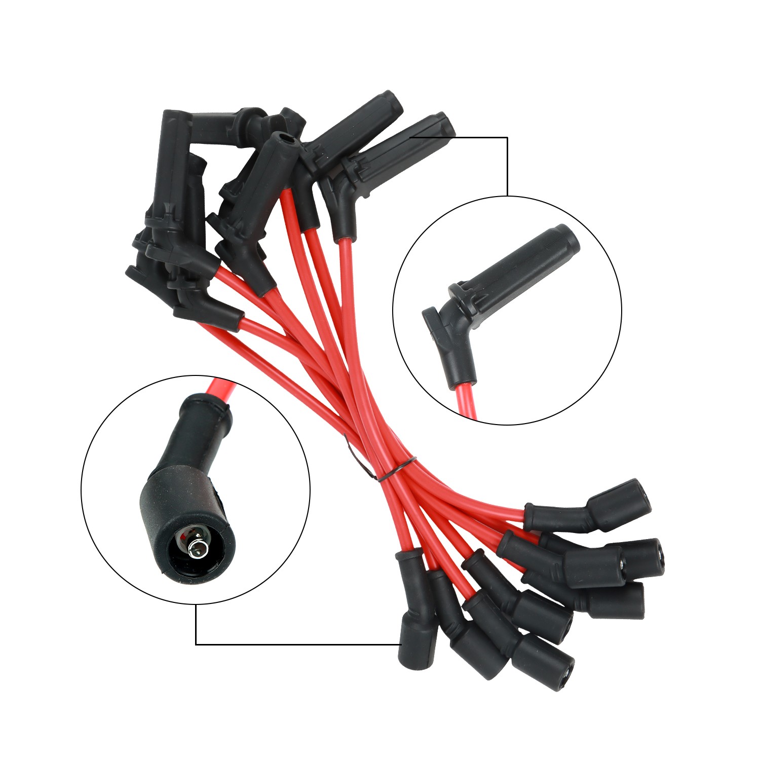 ROUND 8 Ignition Coil + Iridium Spark plug +Wires For Chevy Silverado GMC UF262