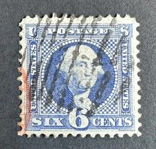 U.S. 1869 #115 6c Washington Used Crowe Inspected Small Tear Very Well Centered