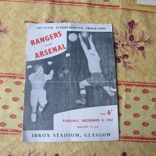 Rangers v Arsenal Friendly 1953/4