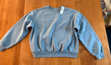 Abercrombie  Fitch Soft A F Cropped Sweatshirt Blue Crewneck , Size S, NWT
