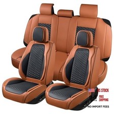 Car Seat Covers Full Set - Leather Seat Covers For Cars - 5 Piece Brown Car Seat Covers Full Set - Leather Seat Covers For Cars - 5 Piece Brown