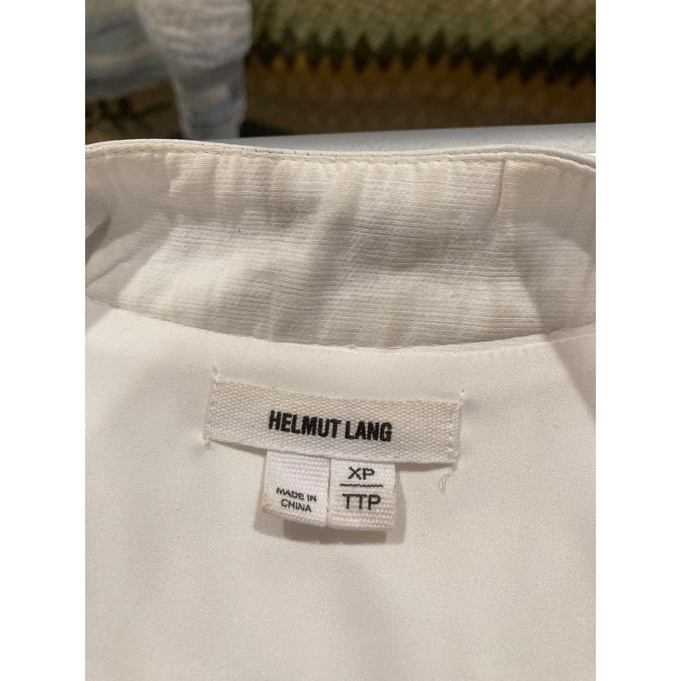 Chaleco Helmut Lang Algodón Ondulado Cinturón Cuero Cordero Borde Crema XS Primavera Verano Foto 3 de 4