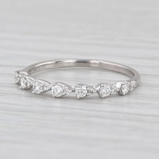 0.23ctw Diamond Wedding Band 14k White Gold Size 7.25 Stackable Anniversary Ring