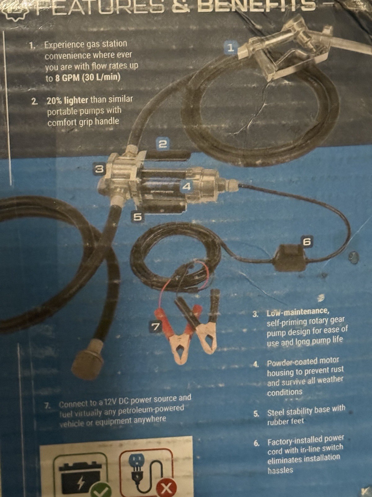 “GPI “ Portable Fuel Transfer Pump G8P, 12V, G8P , Unleaded Fuel NEW IN BOX