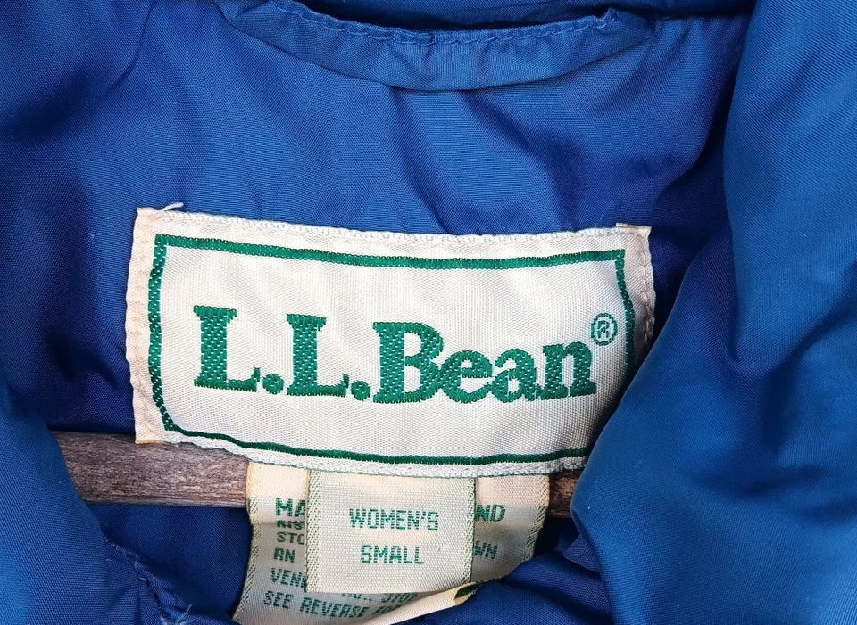 VINTAGE LL Bean Vest Women's Small NAVY Down SNAP FRONT Puffer - Image 3 of 4