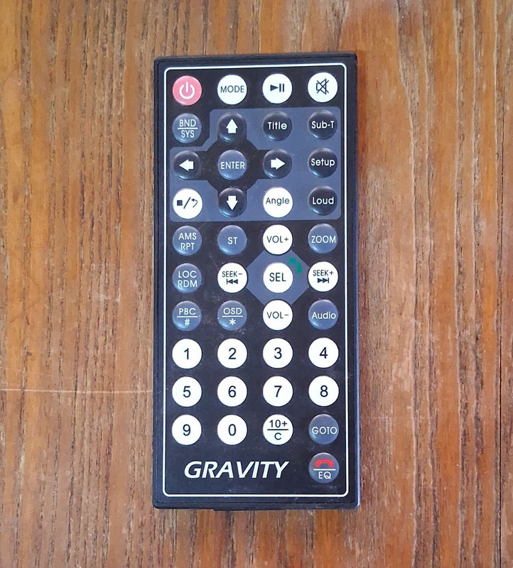 Gravity Car Audio/Video Remote Control Detached Mount Black Used