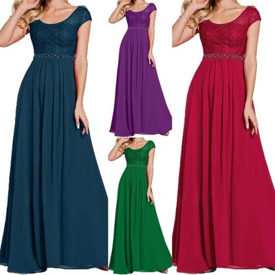 Women's Elegant  A-line Long Lace Evening Dresses Prom Dresses Party Dresses
