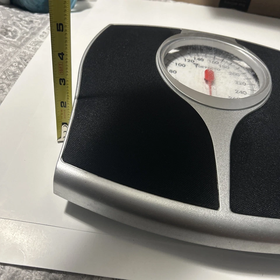 Balança de banheiro analógica Detecto Pro Style (capacidade de 300 lb) mostrador grande fácil leitura - Imagem 3 de 4