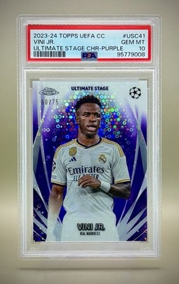 Vinicius “Vini” Junior 2023 UEFA Club Competitions Purple Refractor #/75 PSA 10