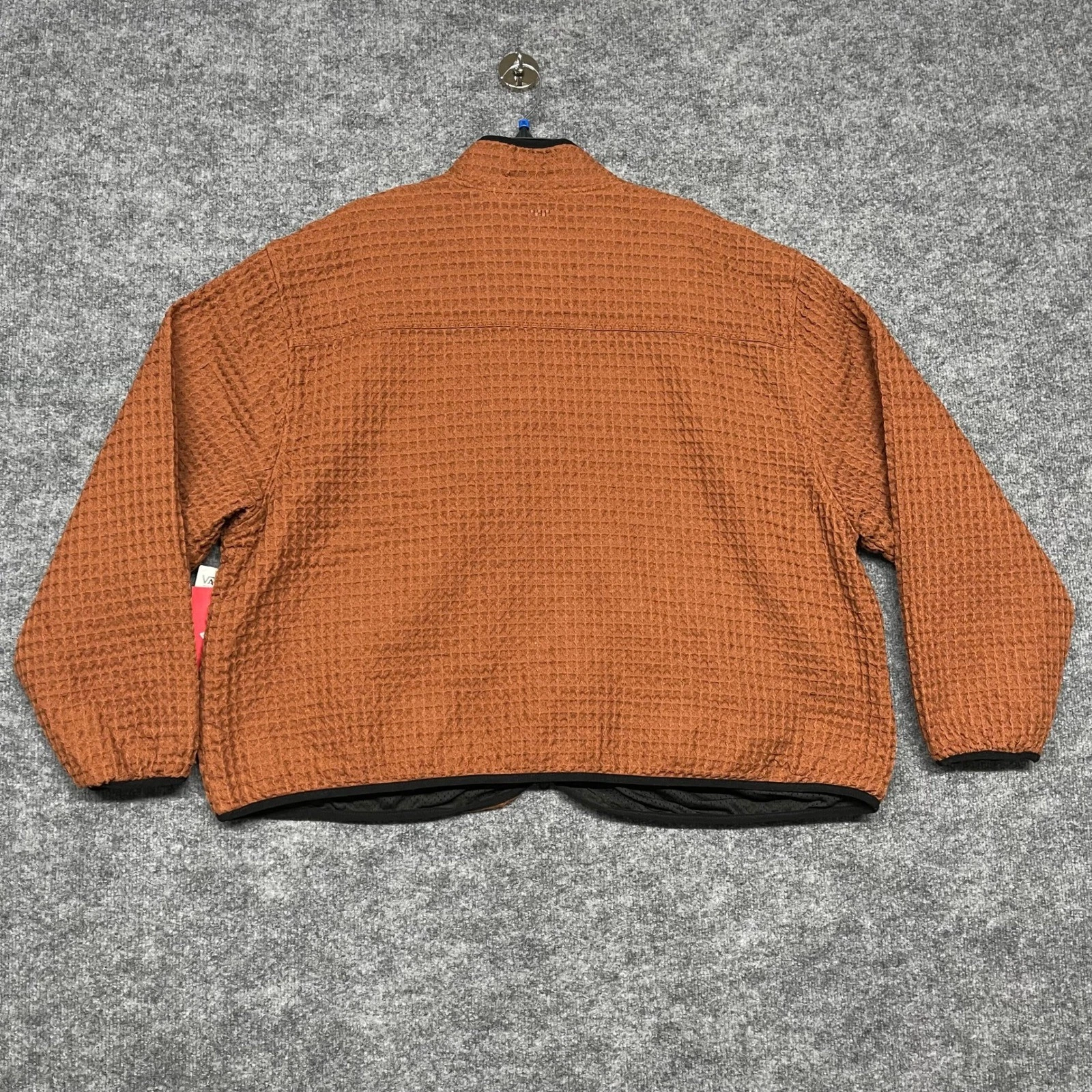 Vans Jacket Mens XL Rust Orange Waffle Full Zip Mesh Lined Skate Streetwear NEW - product detail image 9