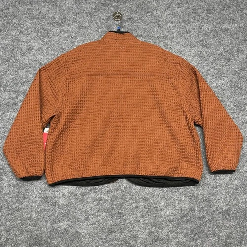 Vans Jacket Mens XL Rust Orange Waffle Full Zip Mesh Lined Skate Streetwear NEW image 9