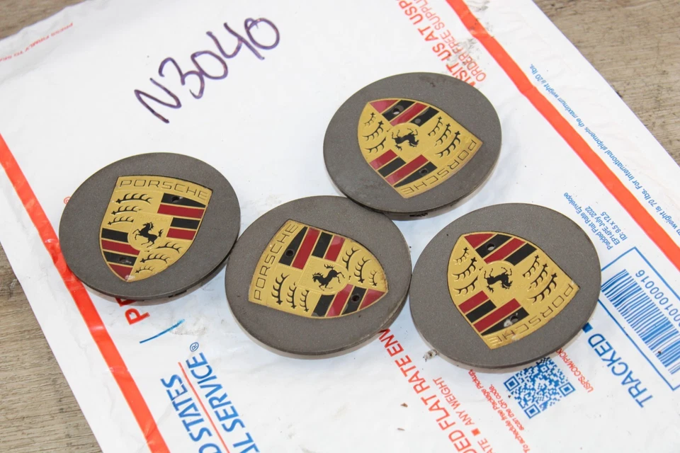 10-16 PORSCHE PANAMERA 970 WHEEL CENTER CAPS SET OF 4 SATIN GRAY 76MM - Image 2 of 4