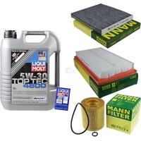 Mann Inspektionspaket 5L Liqui Moly Top Tec 5W-30 FüR Mazda 6 Kombi 2.5 MZR 2.3