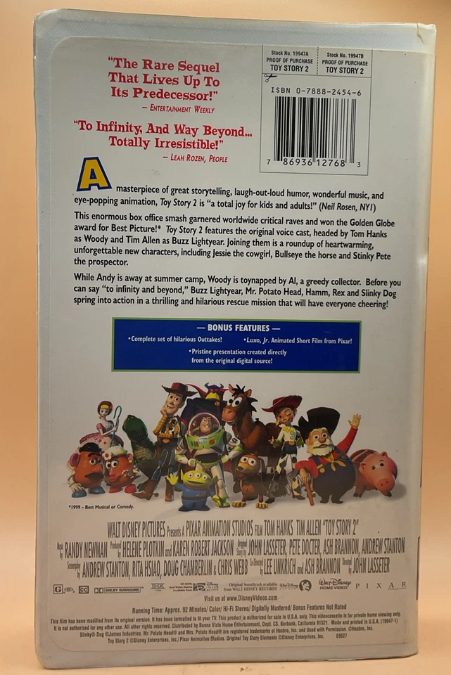 Toy Story 2 VHS 2000 Disney Clamshell Acceptable-G Condition *Buy 2 Get 1 Free* Foto 2 de 3
