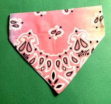 Over Collar Slide On Dog Cat Bandana Scarf PINK BANDANA SMALL/ MED