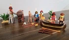 VINTAGE PLAYMOBIL 3731 - 3396 - 3397 -- BISON, INDIANS, CANOE, CACTUS & MORE