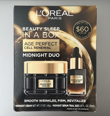 L Oréal Paris Age Perfect Midnight Serum Duo 1.7 oz Trial Size Anti-Aging 