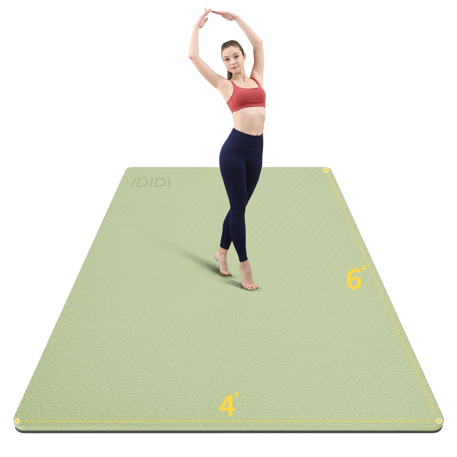 8mm Extra Large Yoga Mat 6x4 Feet Non-Slip Wide and Long 72x48 Inches